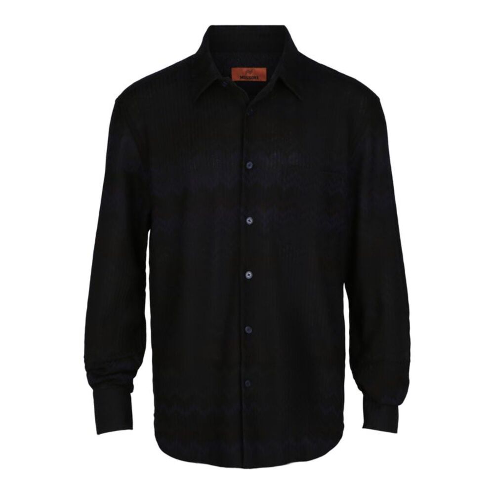 M Missoni Chevron-Pattern Long-Sleeved Shirt Multi Mens